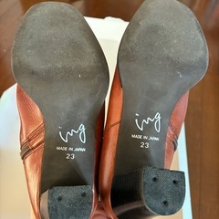 本革　明るい茶色ロングブーツの画像