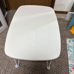 足折りたたみテーブル【白】の画像