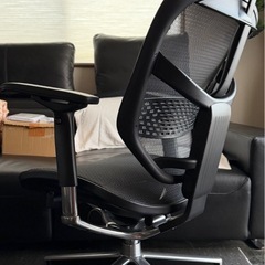 【14日引取限定】エルゴヒューマン　エンジョイ ハイタイプ　ヘッドレスト付き　高級オフィスチェア　多機能事務チェア　ブラック　定価132,000円 ❷　　最終値下げですのでお時間お問い合わせくださいの画像