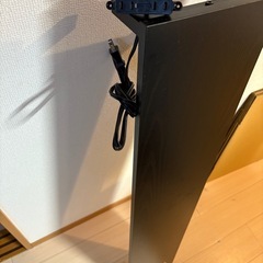 パソコンデスク　黒　棚・デスクシェルフ付きの画像