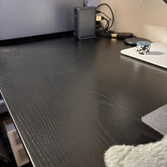 パソコンデスク　黒　棚・デスクシェルフ付きの画像