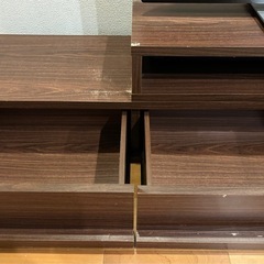 【テレビボード】ローボード テレビラック テレビ台 伸縮型 伸長式 L字型 木目調 レイアウト自由
自在　の画像