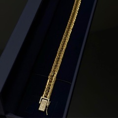 【新品】ダイヤ0.3ct＋K18 12面トリプル 喜平ブレスレット 50g の画像