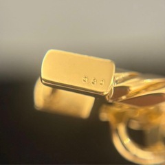 【新品】ダイヤ0.3ct＋K18 12面トリプル 喜平ブレスレット 50g の画像