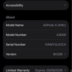 【メーカー保証あり｜AirPods 4（ANC）正規品｜保証 2026年9月25日まで】の画像