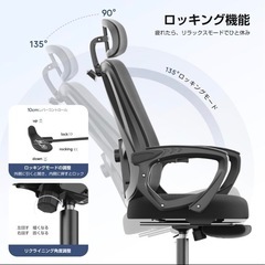 オフィスチェア 椅子 パソコンチェア ゲーミングチェア (ブラック)の画像