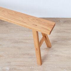 【美品】【無印良品】希少　木製ベンチ大　ラバーウッド材  (江東区森下駅周辺)の画像