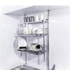 ステンレス水切りラック　突っ張りの画像