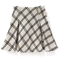 まとめ値引🉑GRL ダイヤチェック柄ツイードフレアミニスカート Sサイズ  の画像