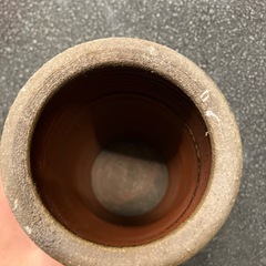 12/25まで店頭商品一部を除き半額クリスマスSALE!!開催中　サ2512-109 備前焼き 花瓶 茶色 キズ汚れ有りの画像