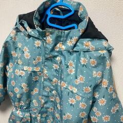 YUK キッズ スキーウェア 110 つなぎ 花柄 裾擦れありの画像