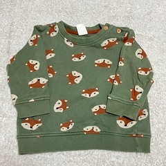 キツネ柄 ベビーパジャマ 上下セットの画像