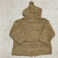 フード付き ニットカーディガン　80サイズの画像