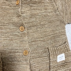 フード付き ニットカーディガン　80サイズの画像