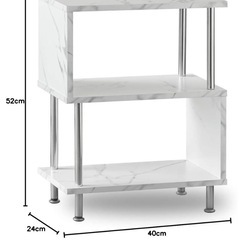 大理石柄 サイドラックテーブル S字型の画像