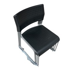 ⭐️新品未使用⭐️　【4脚セット】アイリスチトセ スタッキングチェア LTS-110Z 黒の画像