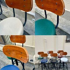バーチェアー、カウンターチェアー、６脚(６色)セット、大阪よりの画像