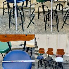 バーチェアー、カウンターチェアー、６脚(６色)セット、大阪よりの画像