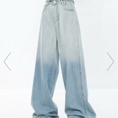 DIAVEL 裾フリンジグラデーションデニムワイドパンツ 新品の画像