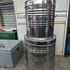  筒形 ステンレス缶 保存容器 古民家 ガーデニング(大)の画像
