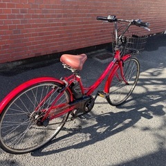 Panasonicシティタイプ電動アシスト自転車レッドの画像
