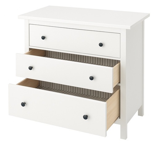 【未使用・組立のみ】IKEA HEMNES（ヘムネス）3段チェスト ホワイト｜定価約7万円・販売終了モデル
