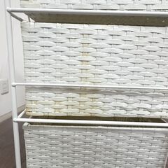 訳あり　シミ　汚れ　幅40.5　ランドリー　チェスト　バスケット 4段＋1　キャスター付きの画像