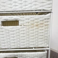 訳あり　シミ　汚れ　幅40.5　ランドリー　チェスト　バスケット 4段＋1　キャスター付きの画像