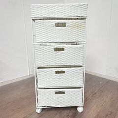 訳あり　シミ　汚れ　幅40.5　ランドリー　チェスト　バスケット 4段＋1　キャスター付きの画像