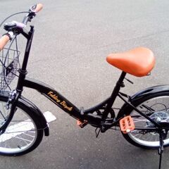 2０インチ　折りたたみ　黒　変速　カゴ付き♪の画像
