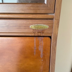 勉強机 ライティングデスク キャビネット ライト付き 開閉式の画像