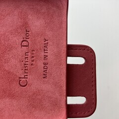 Christian Dior ディオール iPhoneケース X XS 赤 レザー ハンドル/ストラップ付 ゴールド金具 イタリア製 正規刻印の画像