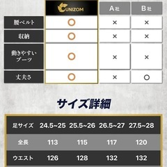 UNIZOM ウェストハイウェーダー 132cm 大きいサイズの画像