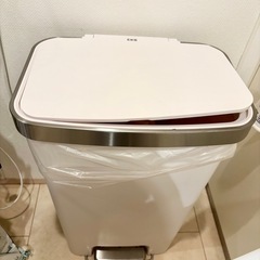 EKO ゴミ箱 ペダル式 ハナ ステップビン ホワイト 45L ふた付きの画像