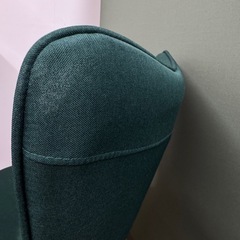 【美品】ベルベット風/ファブリック デスクチェア (濃グリーン) キャスター付きの画像