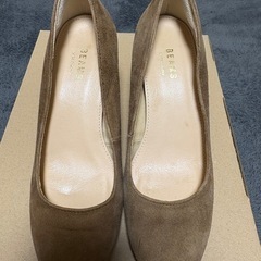 BEAMS ブラウン スエード ハイヒールの画像