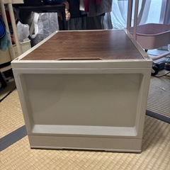 【0円・無料】収納ボックス／フタ付き／引き取り限定の画像