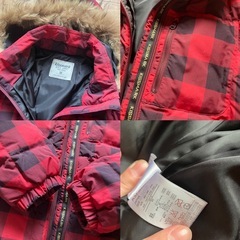 キスマーク☆ダウンジャケット☆チェック Mの画像