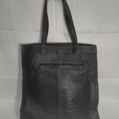 本革 トートバッグ A4可 黒 オーダーメイドの画像