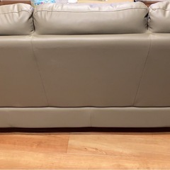 ニトリ　3人掛けソファ 本革(一部合成皮革)の画像