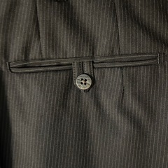 メンズ　ブラックストライプ スラックスの画像