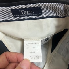 メンズ　ブラックストライプ スラックスの画像