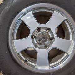 ☆バリ溝 スタッドレスタイヤホイール☆ ランクル等17インチ 7.5J PCD139.7 6穴 ET25 ハブ径約107 ブリジストン ブリザック DM-V3 265/65R17 2019年 4本 SO153の画像