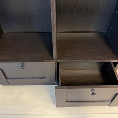 引き出し付き本棚 ダークブラウン（可動棚・下段収納あり）の画像