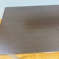 作業机／デスク（ダークブラウン・高さ調整可）の画像