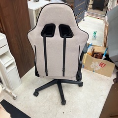 ゲーミングチェア エムール ゲーミングチェア オフィスチェア グレー 椅子 ファブリック 無段階リクライニング ロッキング機能 フットレスト付き GR  EMOOR ACERS グレーの画像