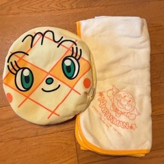 アンパンマン メロンパンナちゃん　ブランケット　膝掛け　リバーシブル収納袋付きの画像