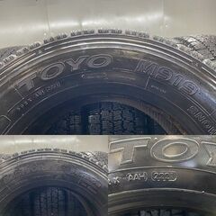 札幌発 引取OK TOYO M919 245/70R19.5 136/134J 19.5インチ トラックタイヤ スタッドレス 6本 21年 バリ溝 大型トラック 低床　(STT100)の画像
