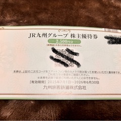 JR九州 鉄道株主優待券の画像