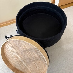 オットマン 黒 椅子  収納の画像